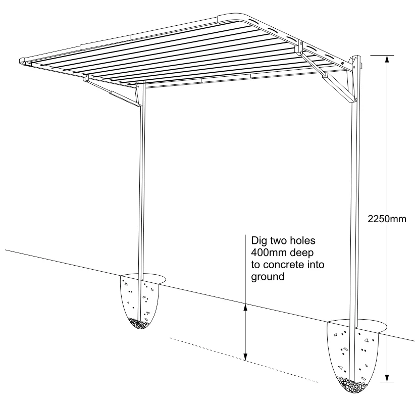 11 Line Folding Ground Mount Clothesline - Small/ Med Family - Image 16