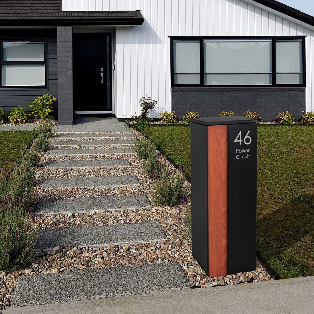 Ascot Parcel Pillar Letterbox - Black - Image 15