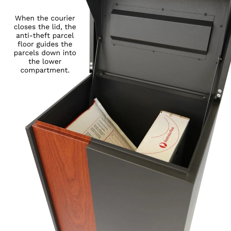 Ascot Parcel Pillar Letterbox - Black - Image 18