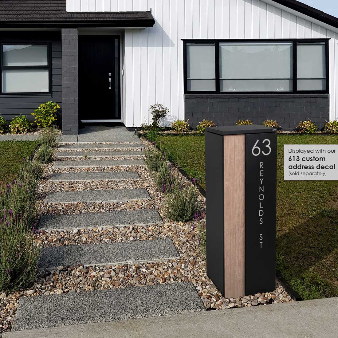Ascot Parcel Pillar Letterbox - Black - Image 19
