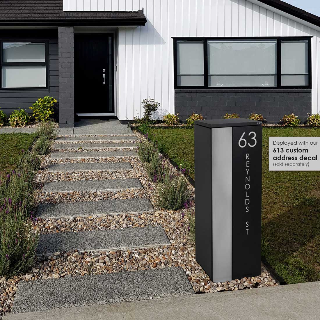 Ascot Parcel Pillar Letterbox - Black - Image 21
