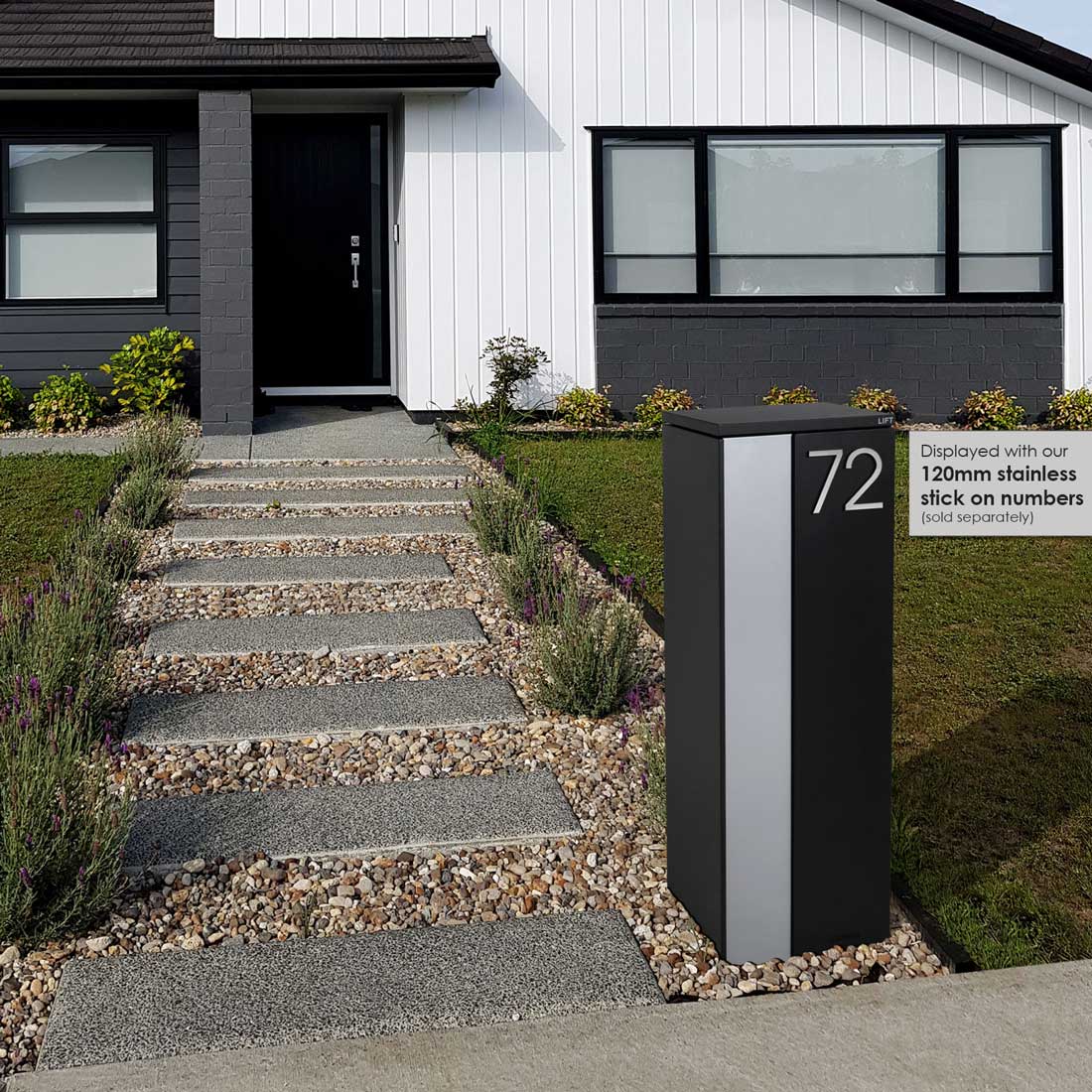 Ascot Parcel Pillar Letterbox - Black - Image 26