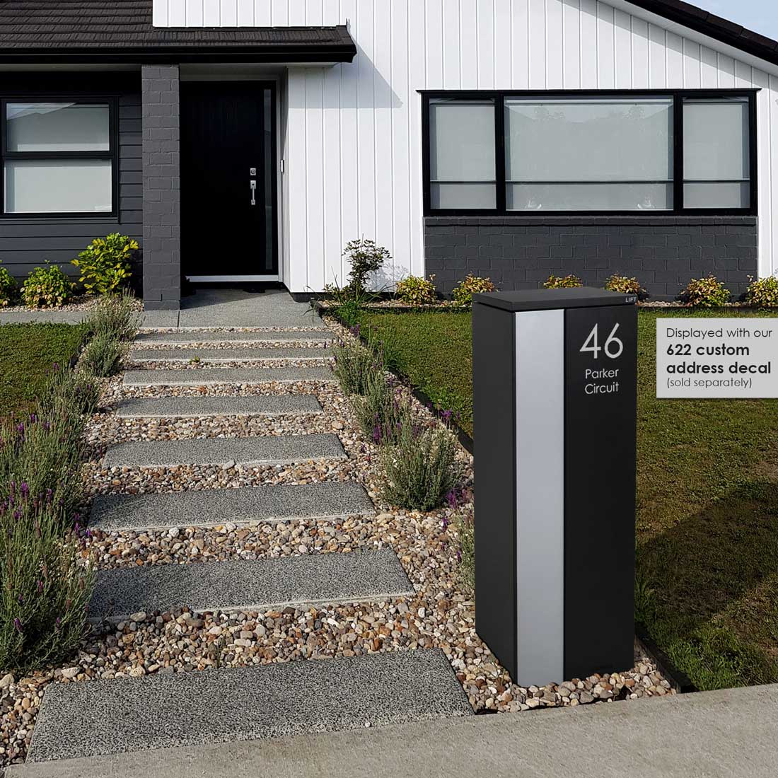 Ascot Parcel Pillar Letterbox - Black - Image 30