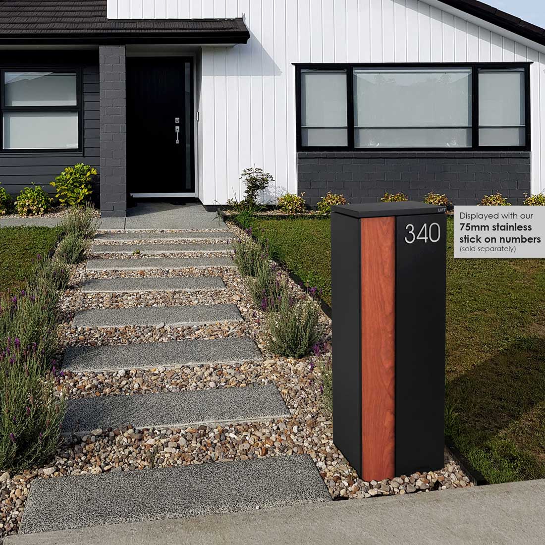 Ascot Parcel Pillar Letterbox - Black - Image 34
