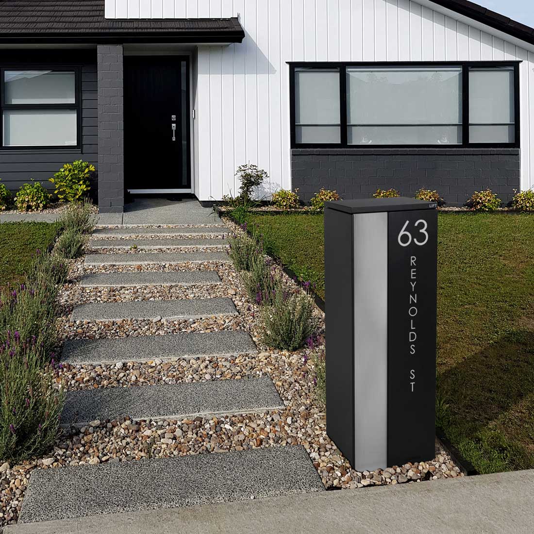 Ascot Parcel Pillar Letterbox - Black - Image 6