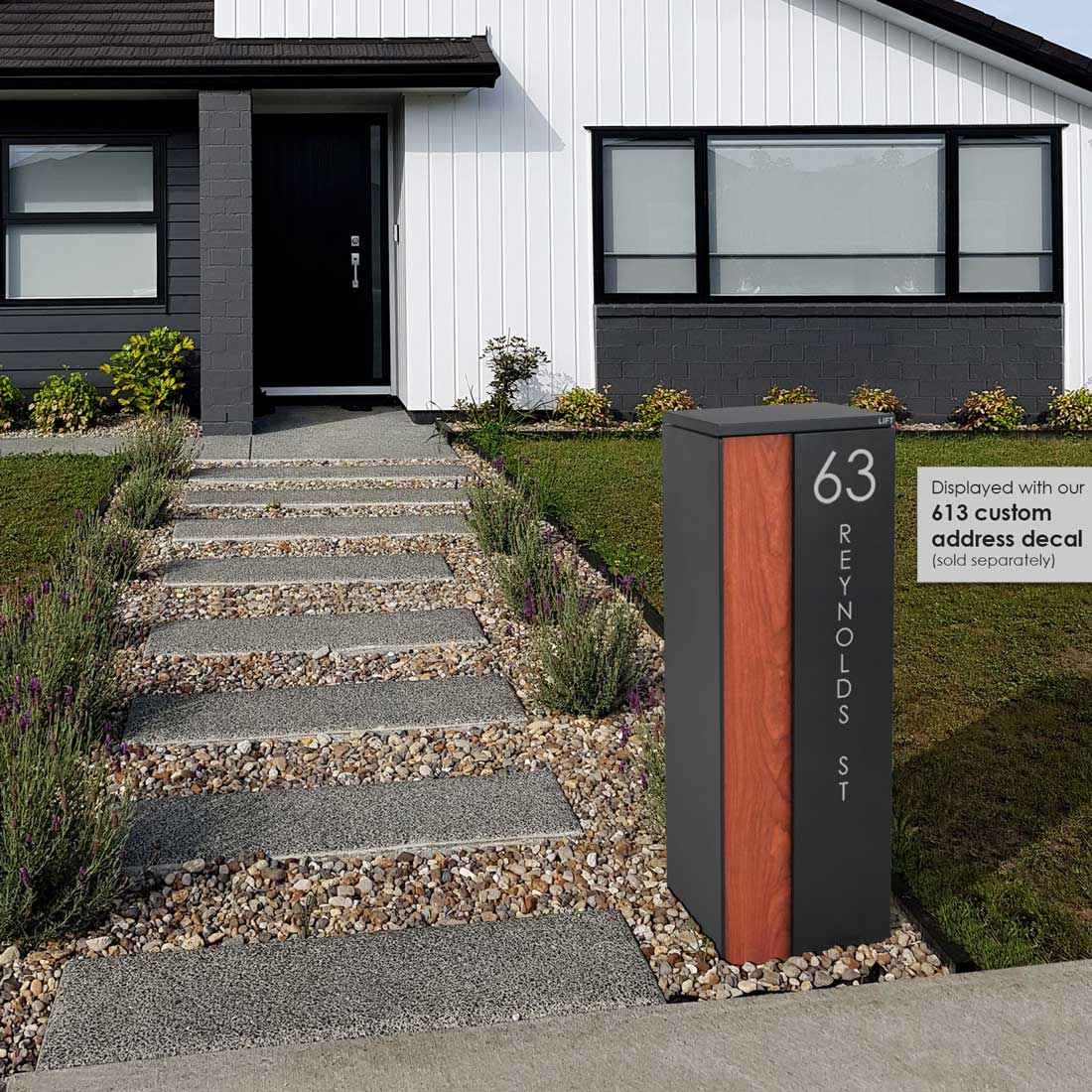 Ascot Parcel Pillar Letterbox - Charcoal - Image 24