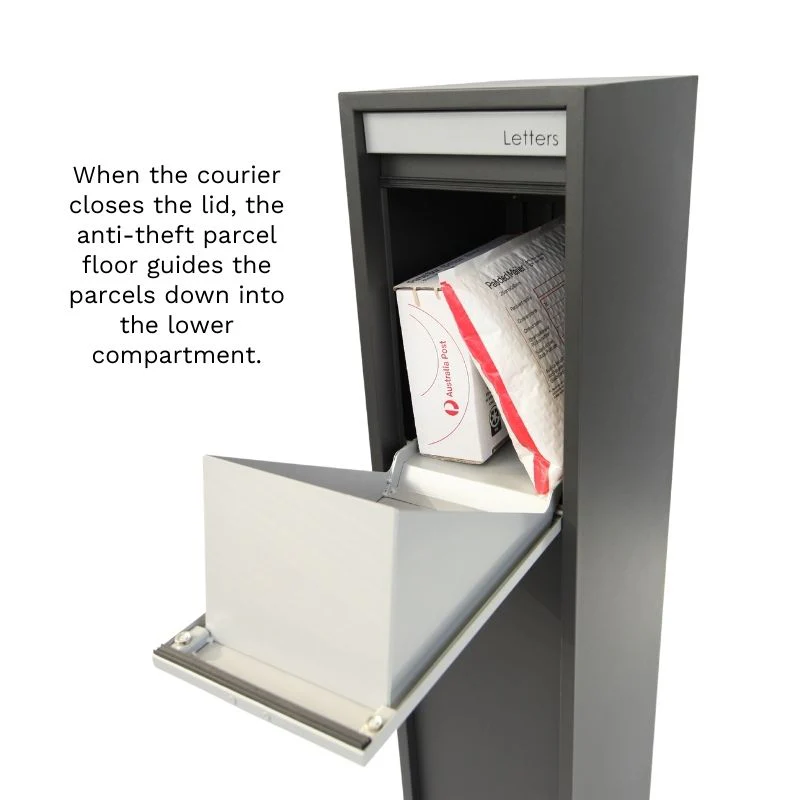 Austin Parcel Pillar Letterbox - Black - Image 11