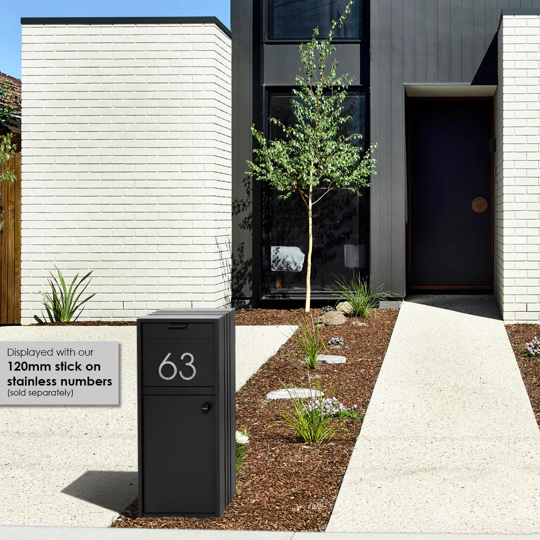 Bondi Parcel Pillar Letterbox - Black - Image 13