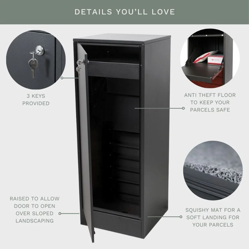 Hamilton Parcel Pillar Letterbox - White - Image 33