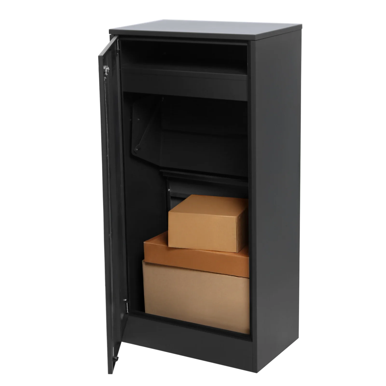 Hamilton Wide Parcel Pillar Letterbox - Charcoal - Image 17