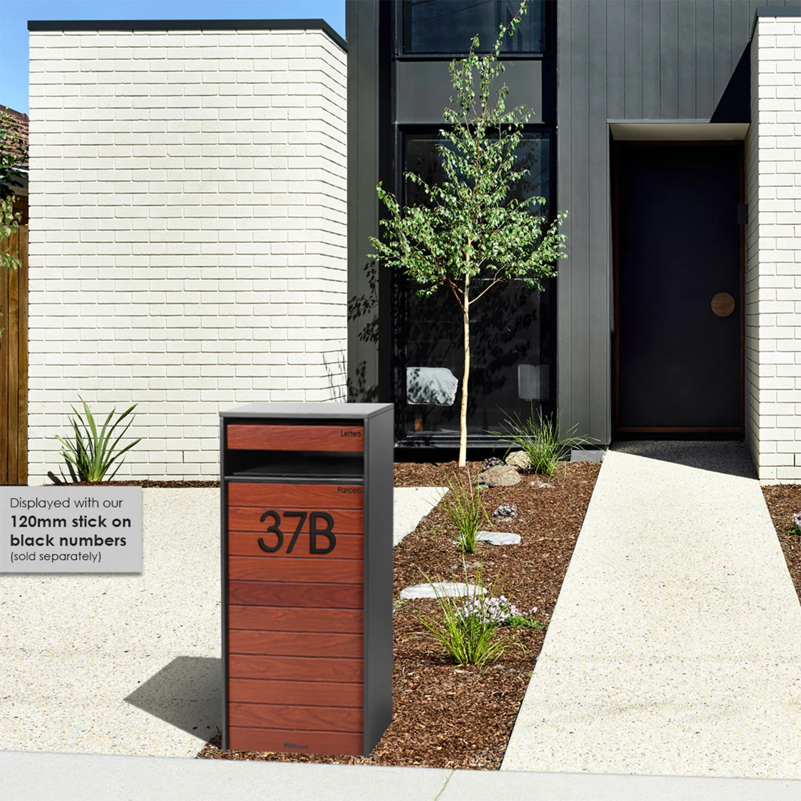 Hamilton Wide Parcel Pillar Letterbox - Charcoal - Image 23