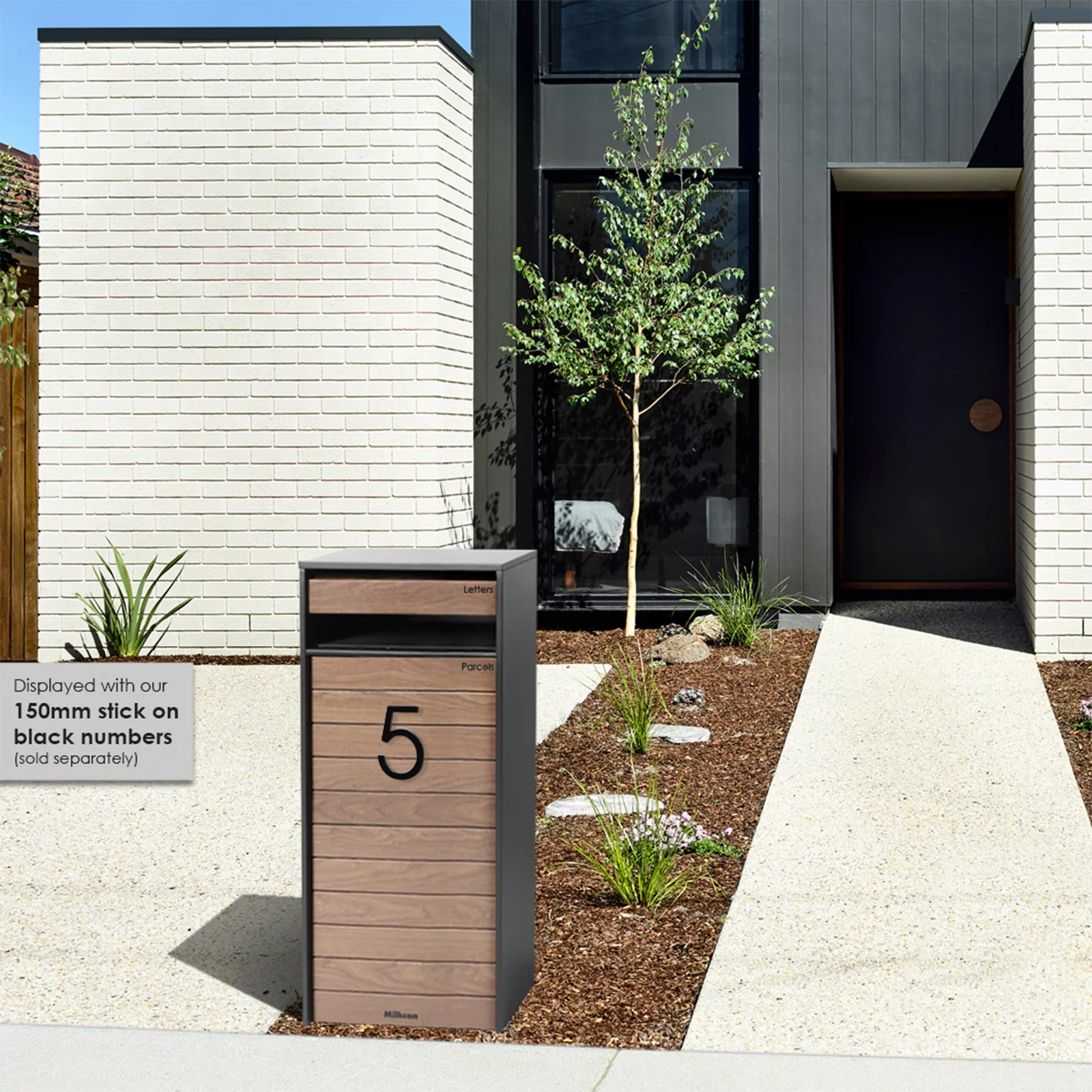 Hamilton Wide Parcel Pillar Letterbox - Charcoal - Image 24