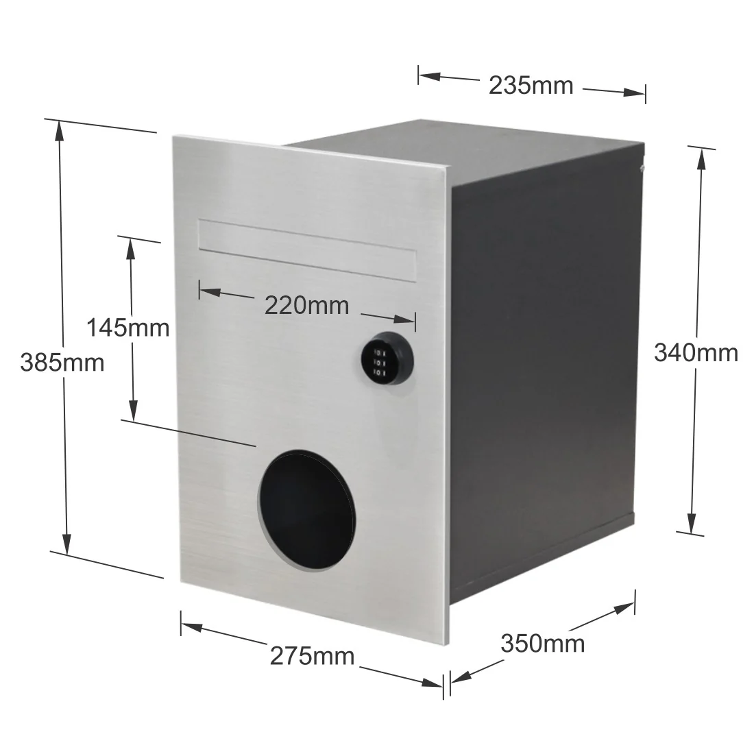 Monza Parcel Fence Letterbox - Stainless Steel - Image 3