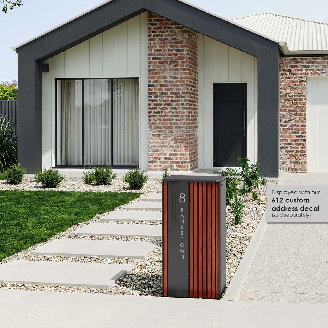 Noosa Extra Wide Parcel Pillar Letterbox - Charcoal - Image 21