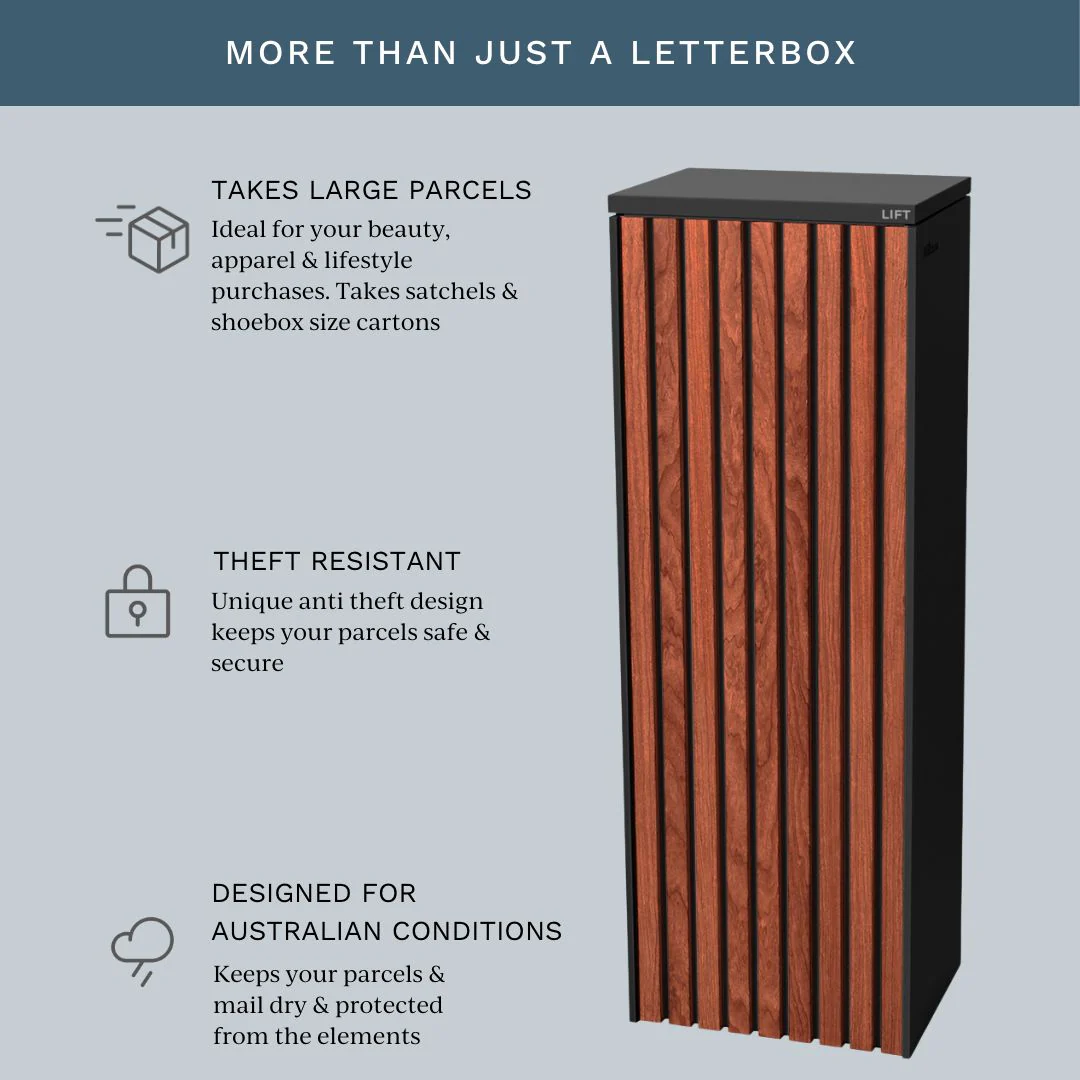 Noosa Parcel Pillar Letterbox - Black - Image 29