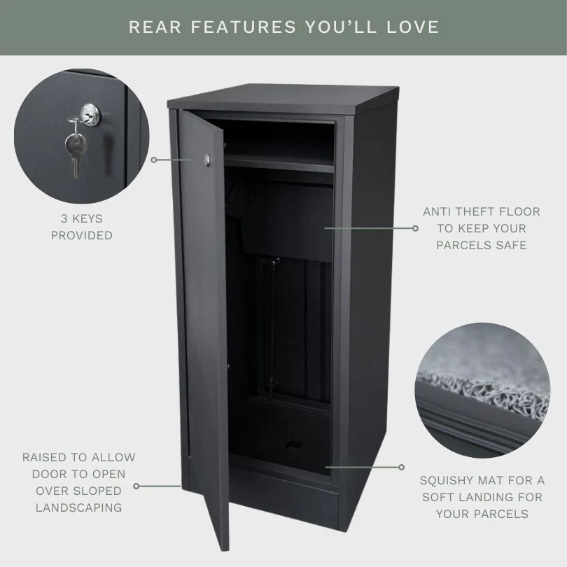 Parcel Pal 2 Pillar Letterbox - Black - Image 30