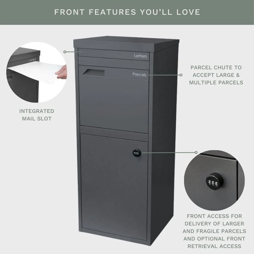 Parcel Pal 2 Pillar Letterbox - Charcoal - Image 21
