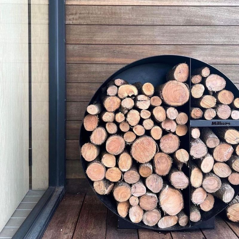 Round Firewood Storage - Black - Image 4