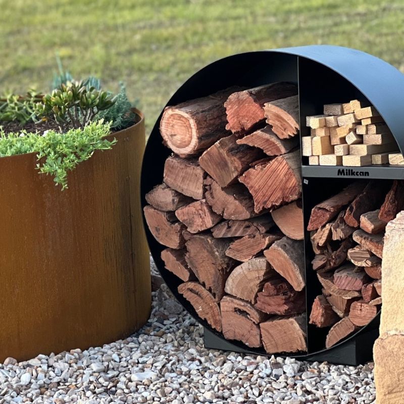 Round Firewood Storage - Black - Image 5