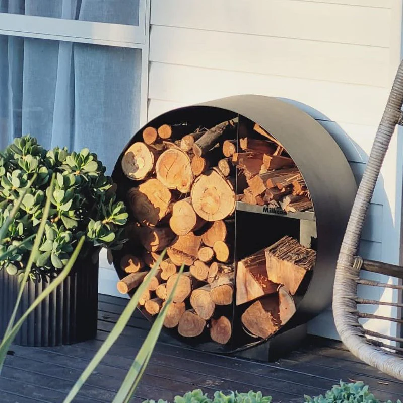 Round Firewood Storage - Black - Image 7