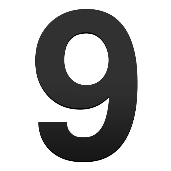 Stick on Bold House Numbers 120mm - Black - Image 16