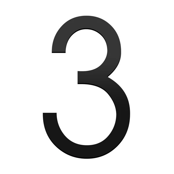 Stick on Slim House Numbers 120mm - Black - Image 21