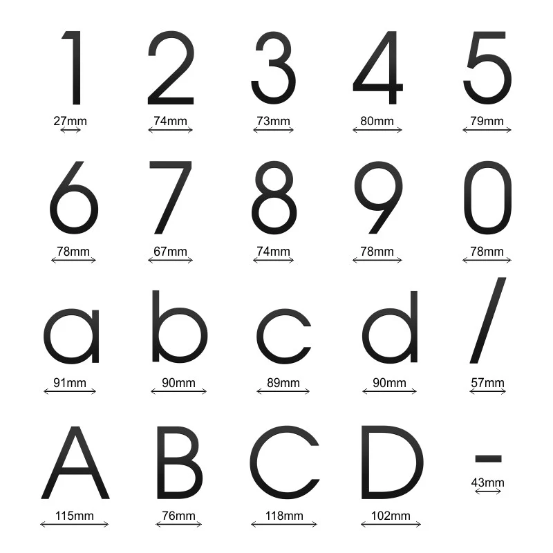Stick on Slim House Numbers 120mm - Black - Image 40