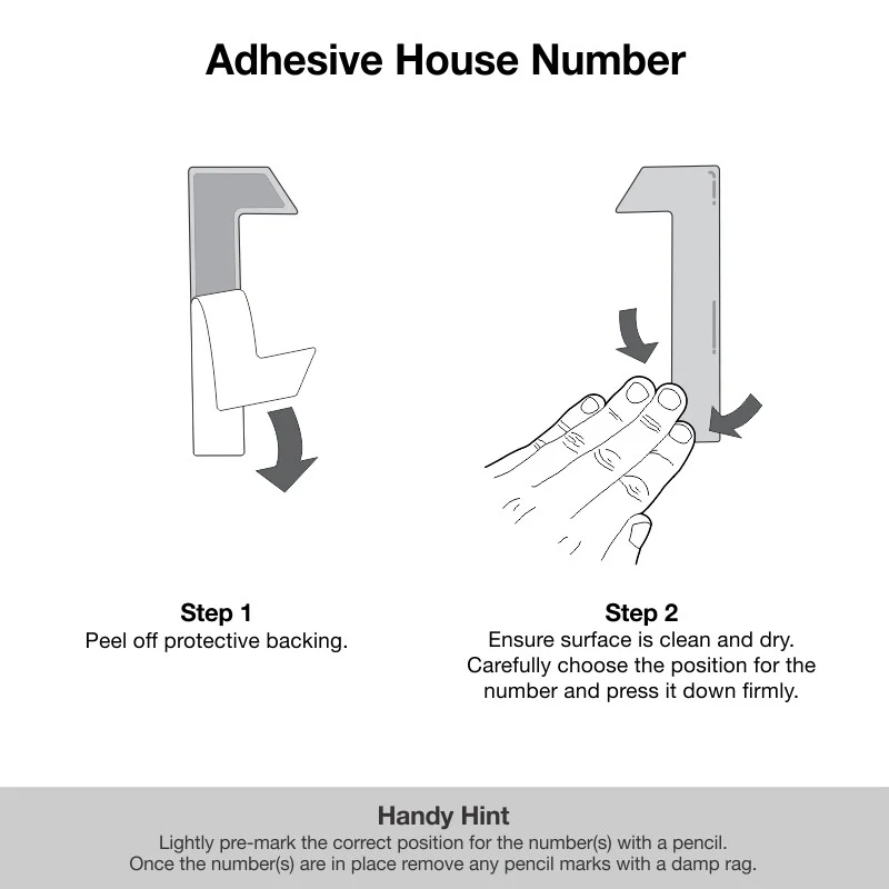 Stick on Slim House Numbers 120mm - Stainless Steel - Image 38