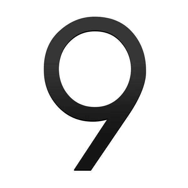 Stick on Slim House Numbers 75mm - Black - Image 16