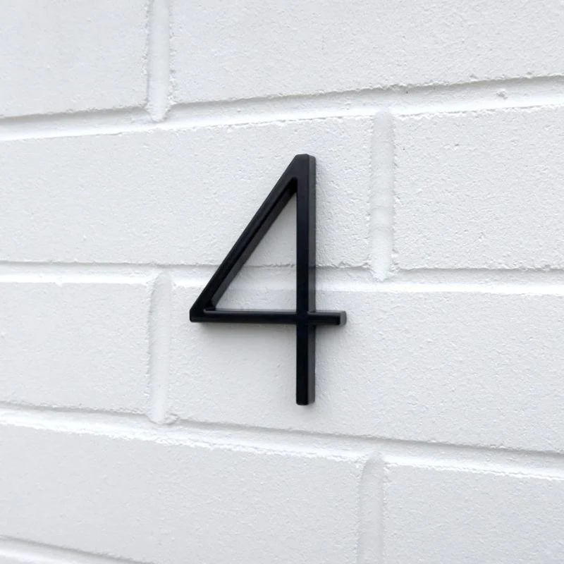 Stud Mount House Numbers 125mm - Black - Image 22
