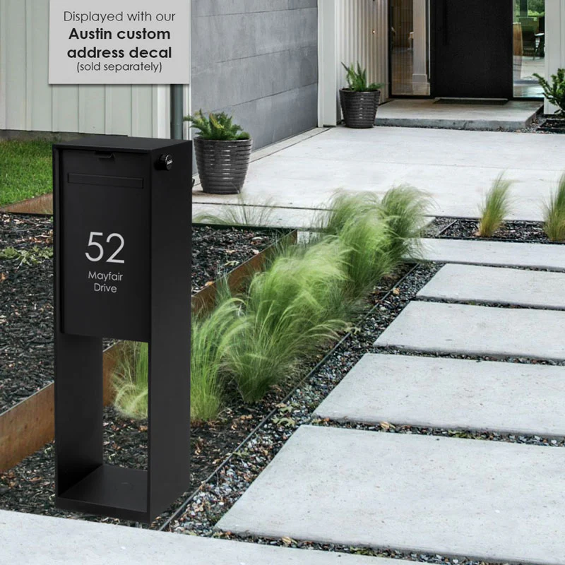 Vienna Parcel Pillar Letterbox - Black - Image 18