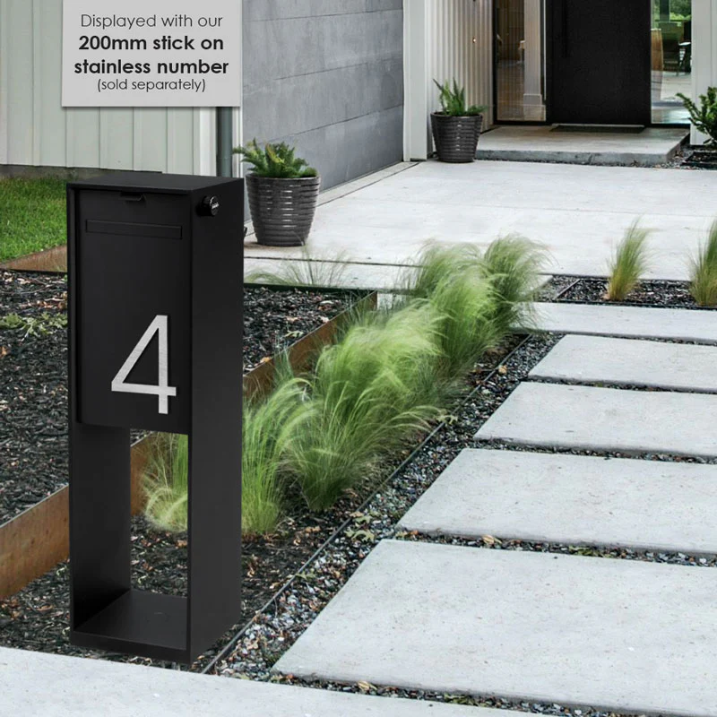 Vienna Parcel Pillar Letterbox - Black - Image 20