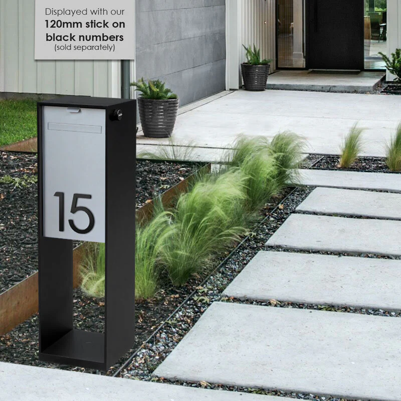 Vienna Parcel Pillar Letterbox - Black - Image 22