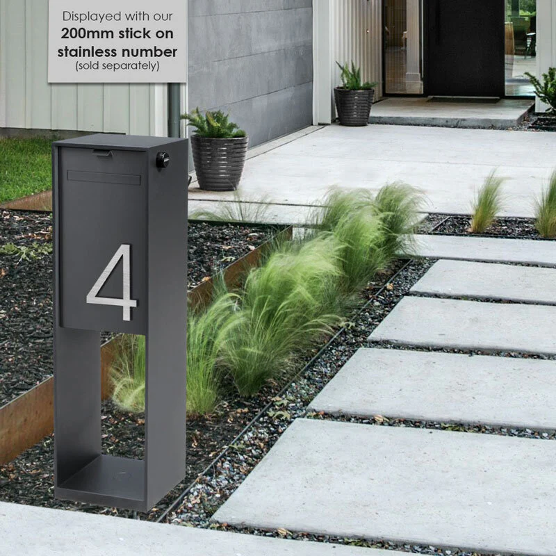 Vienna Parcel Pillar Letterbox - Charcoal - Image 12