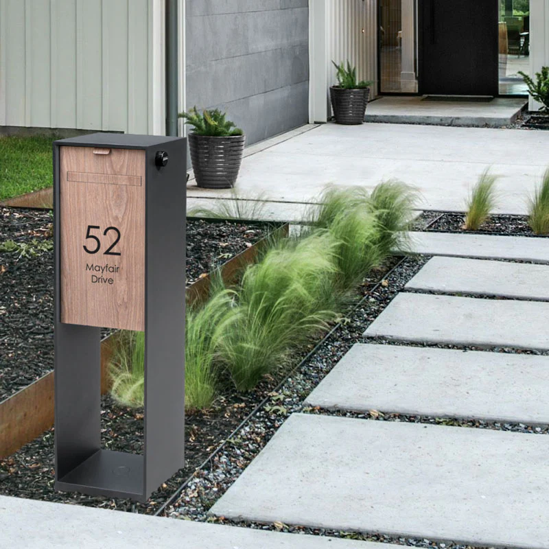 Vienna Parcel Pillar Letterbox - Charcoal - Image 5
