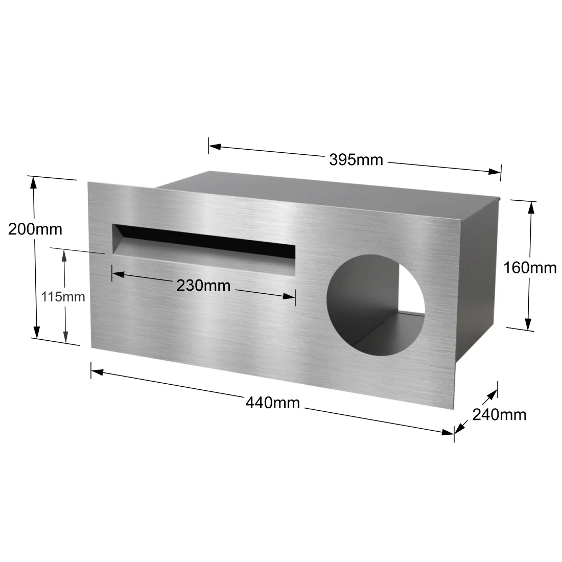 Windsor Fence/Brick Letterbox - Stainless Steel - Image 5